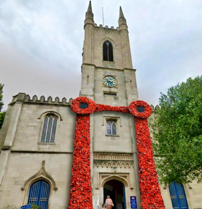 Artist's impression of poppy installation
